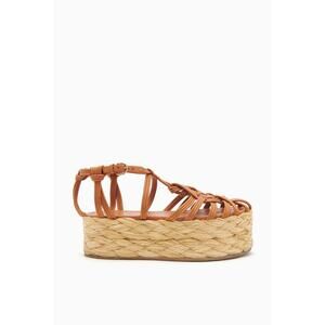 Ulla Johnson Viola Knotted leather raffia Platform Sierra sandals size 36